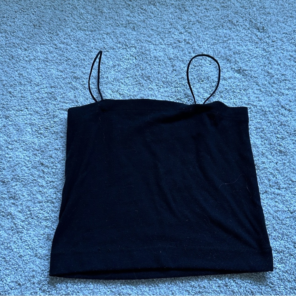 Black spaghetti strap tank